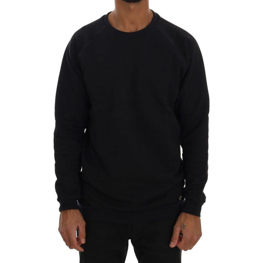 Daniele Alessandrini Blue Crewneck Cotton Sweater Daniele Alessandrini