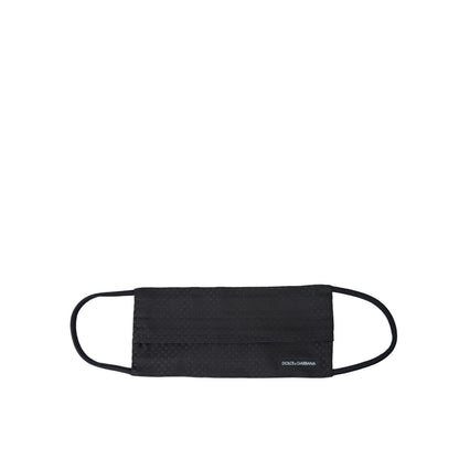 Dolce & Gabbana Dark Gray 100% Silk Adjustable Necktie Face Mask