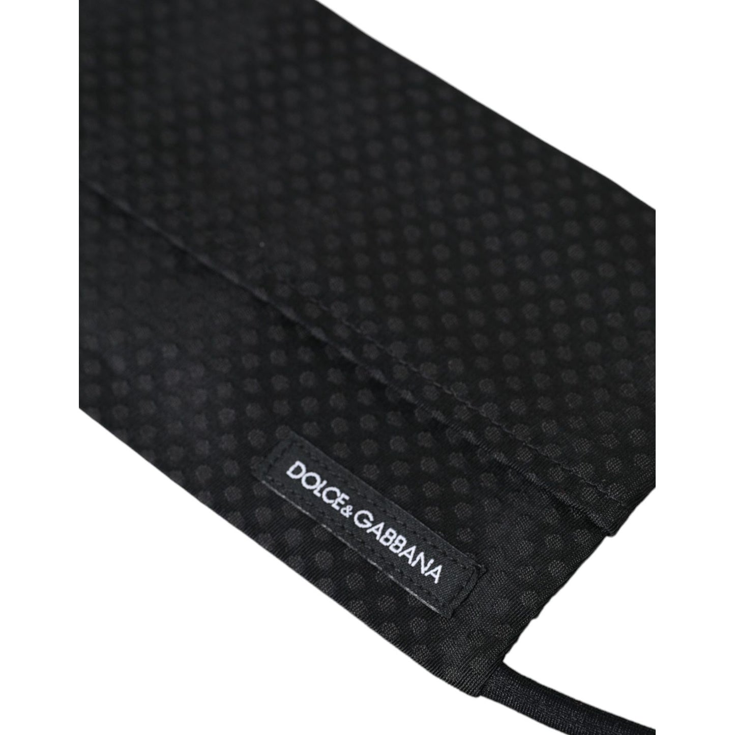 Dolce & Gabbana Dark Gray 100% Silk Adjustable Necktie Face Mask