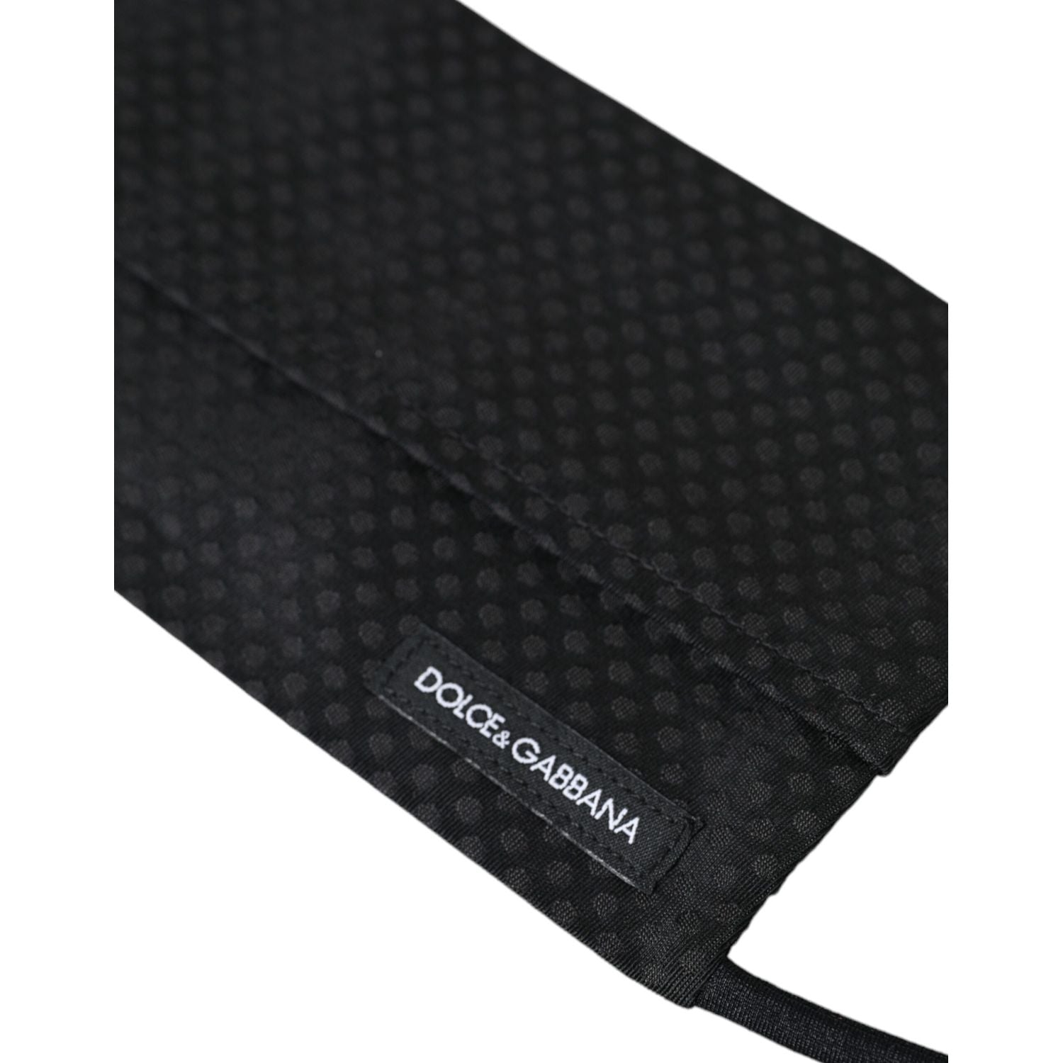 Dolce & Gabbana Dark Gray 100% Silk Adjustable Necktie Face Mask