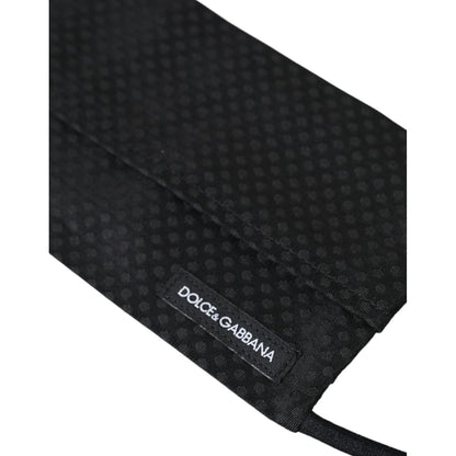 Dolce & Gabbana Dark Gray 100% Silk Adjustable Necktie Face Mask