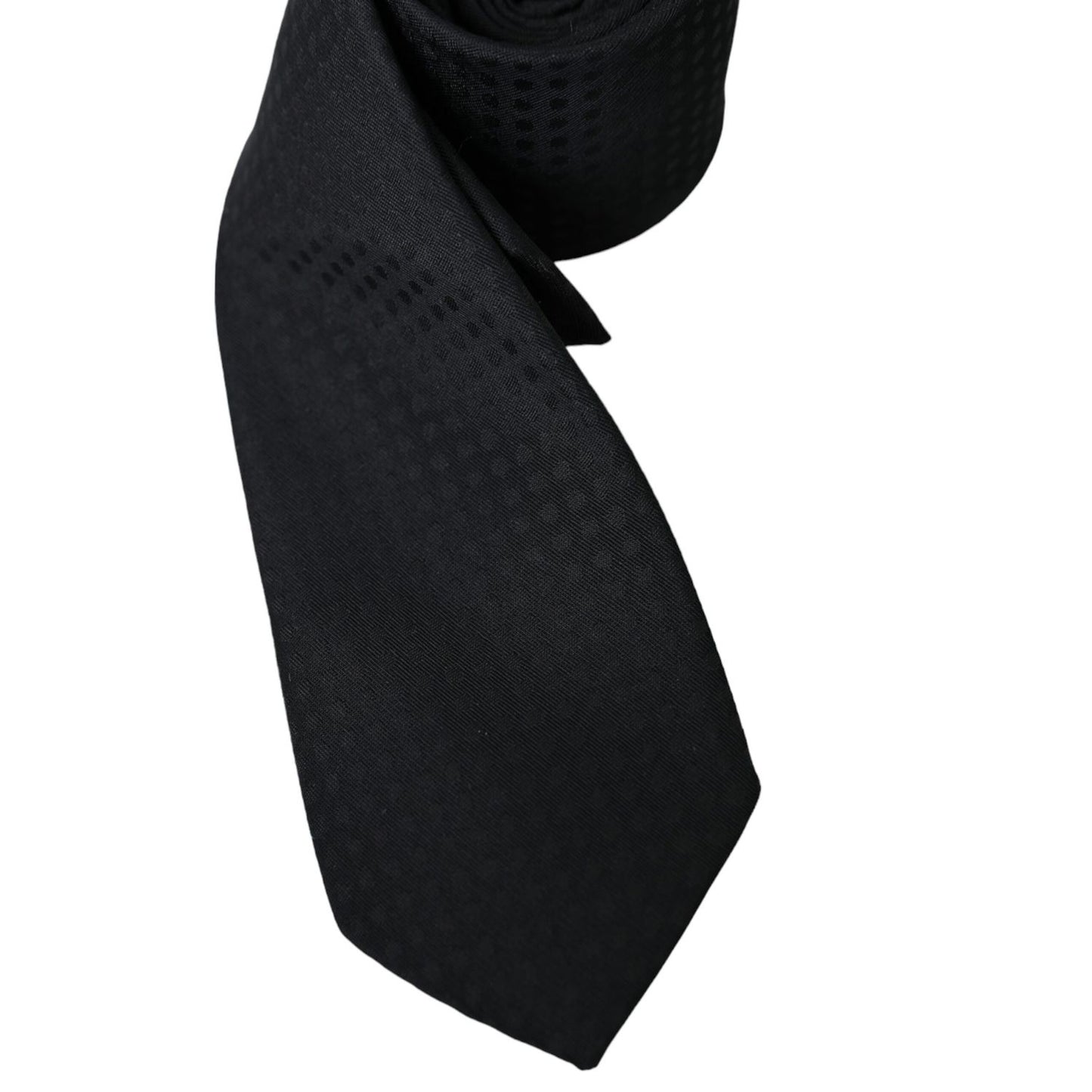 Dolce & Gabbana Dark Gray 100% Silk Adjustable Necktie Face Mask