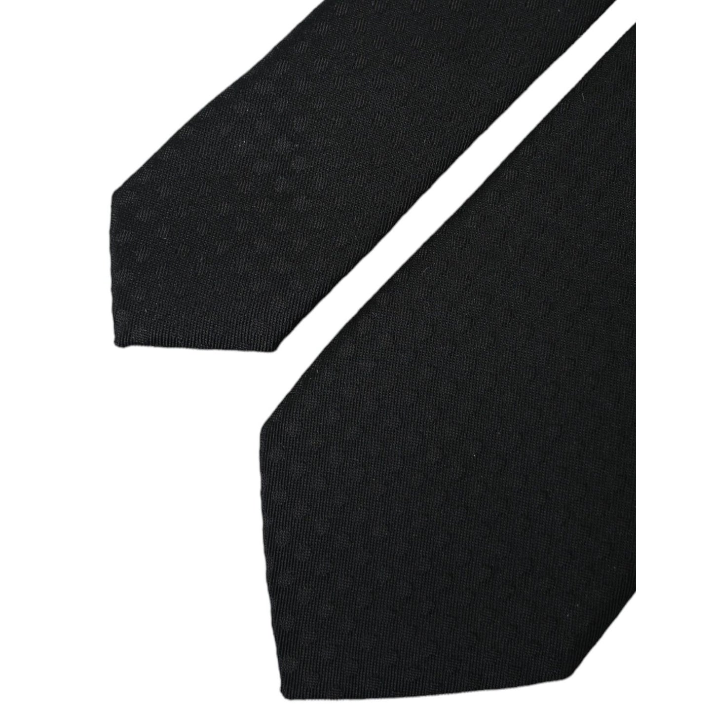 Dolce & Gabbana Dark Gray 100% Silk Adjustable Necktie Face Mask