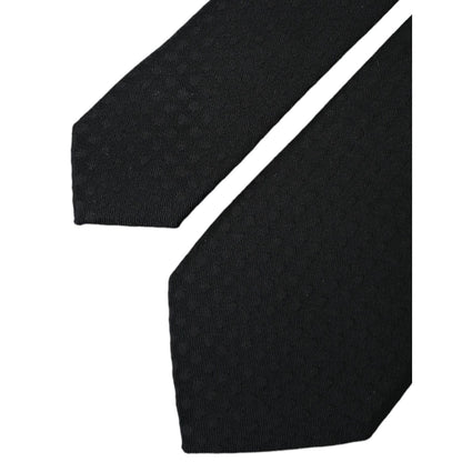 Dolce & Gabbana Dark Gray 100% Silk Adjustable Necktie Face Mask