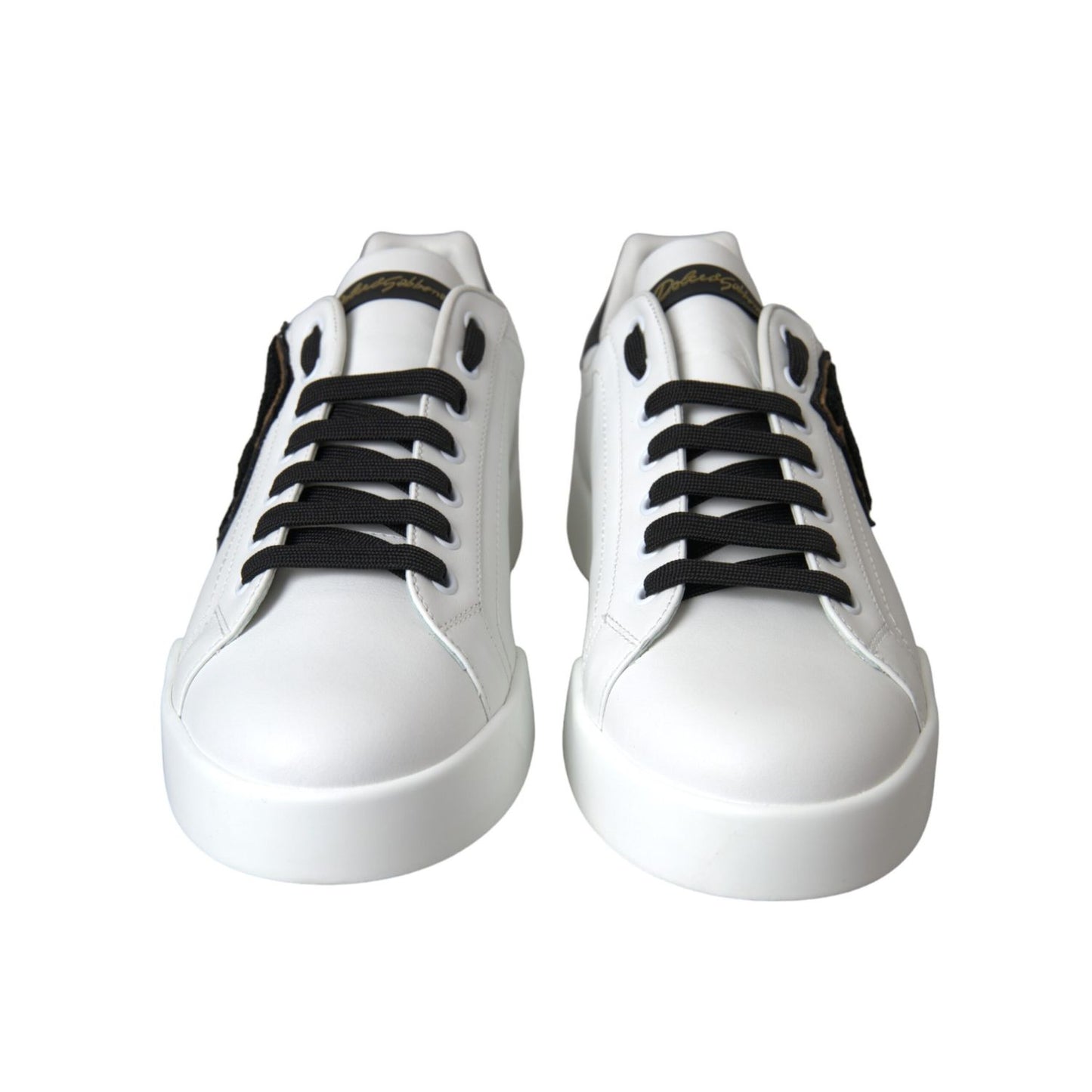 Dolce & Gabbana White Leather DG Logo Casual Low Top Sneakers Shoes