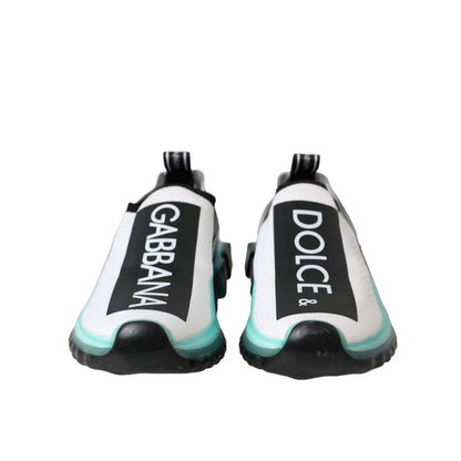 Dolce & Gabbana Black White Blue Slip On Sorrento Sneakers Shoes