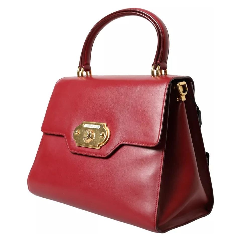 Dolce & Gabbana Red Leather Top Handle Crossbody WELCOME Shoulder Bag Dolce & Gabbana