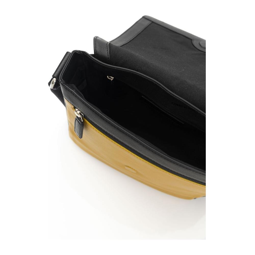 Cerruti 1881 Yellow Leather Men Crossbody Bag