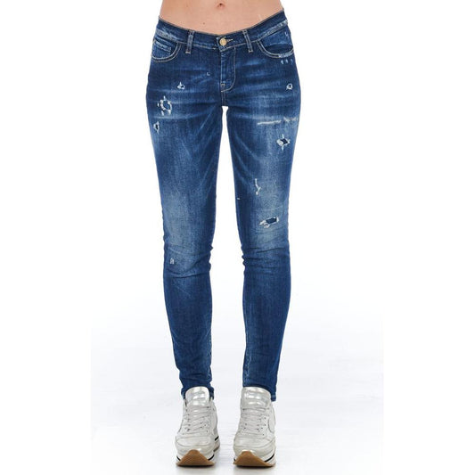 Frankie Morello Blue Cotton Women Jeans Frankie Morello