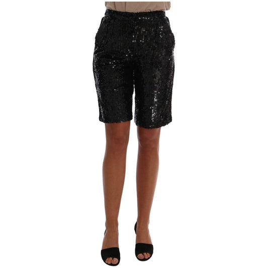 Dolce & Gabbana Black Sequined Fashion Shorts Dolce & Gabbana