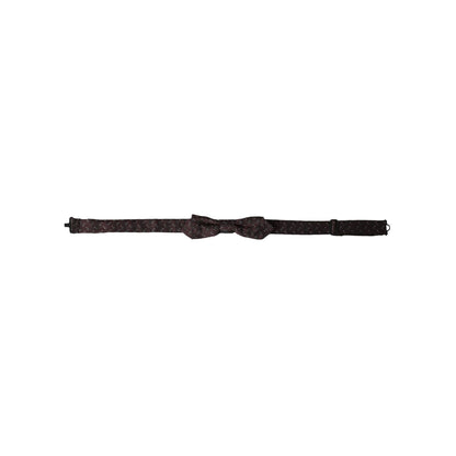 Dolce & Gabbana Maroon Silk Patterned Adjustable Neck Papillon Bow Tie