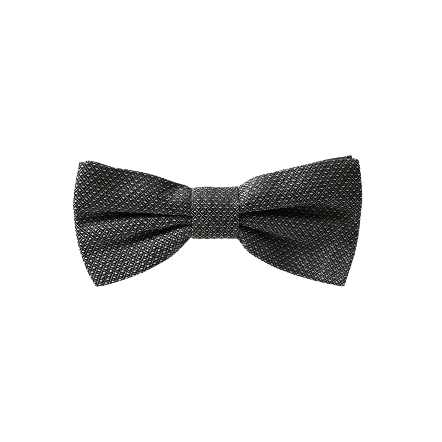 Dolce & Gabbana Gray Silk Patterned Adjustable Neck Men Bow Tie