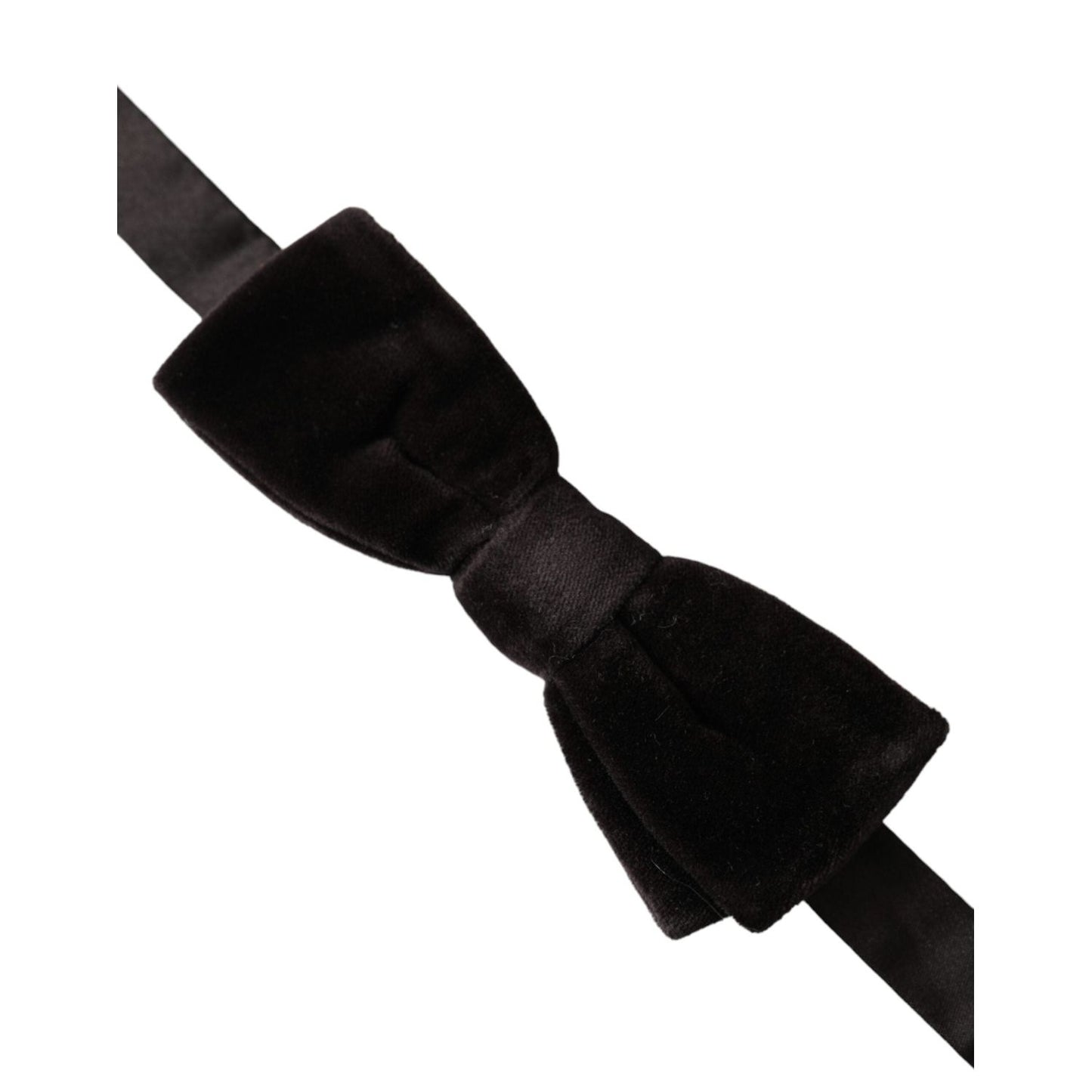 Dolce & Gabbana Black Velvet Cotton Adjustable Neck Men Bow Tie