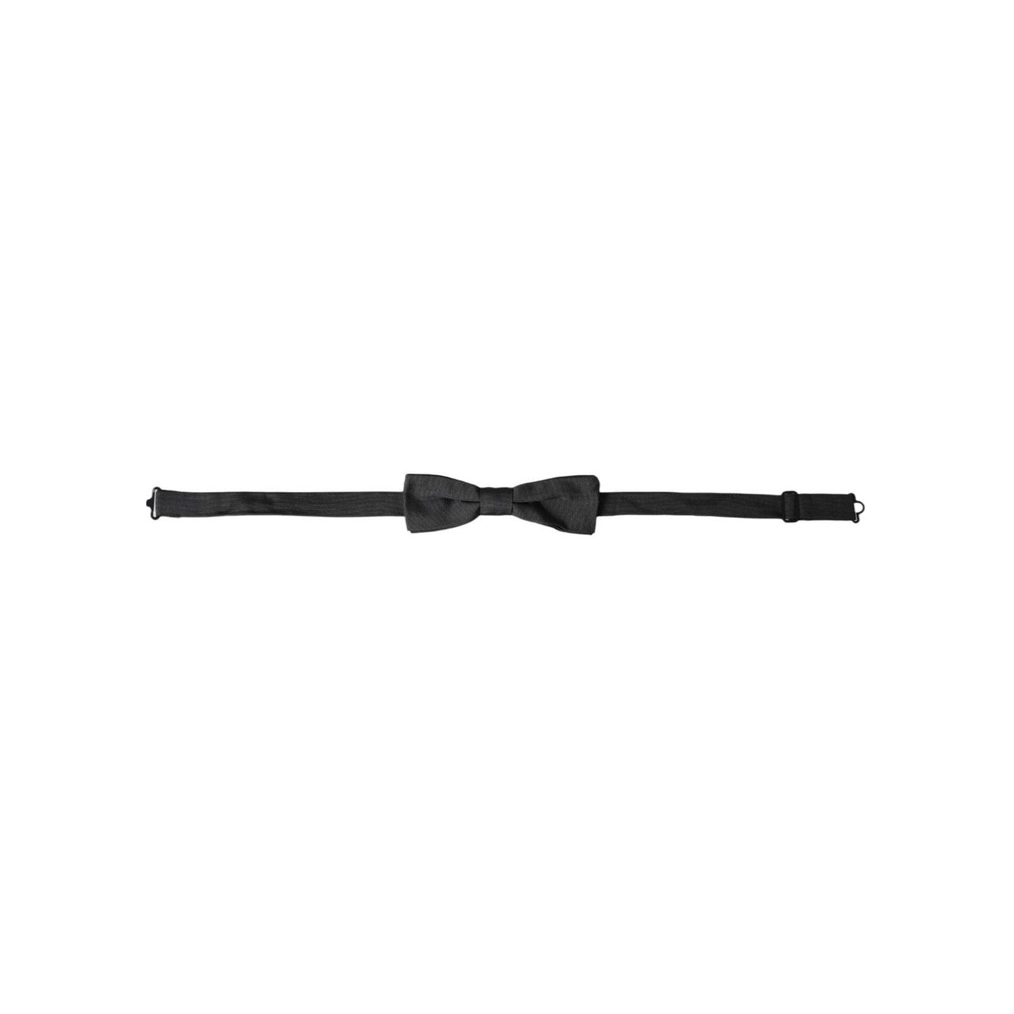 Dolce & Gabbana Black Silk Adjustable Neck Men Bow Tie