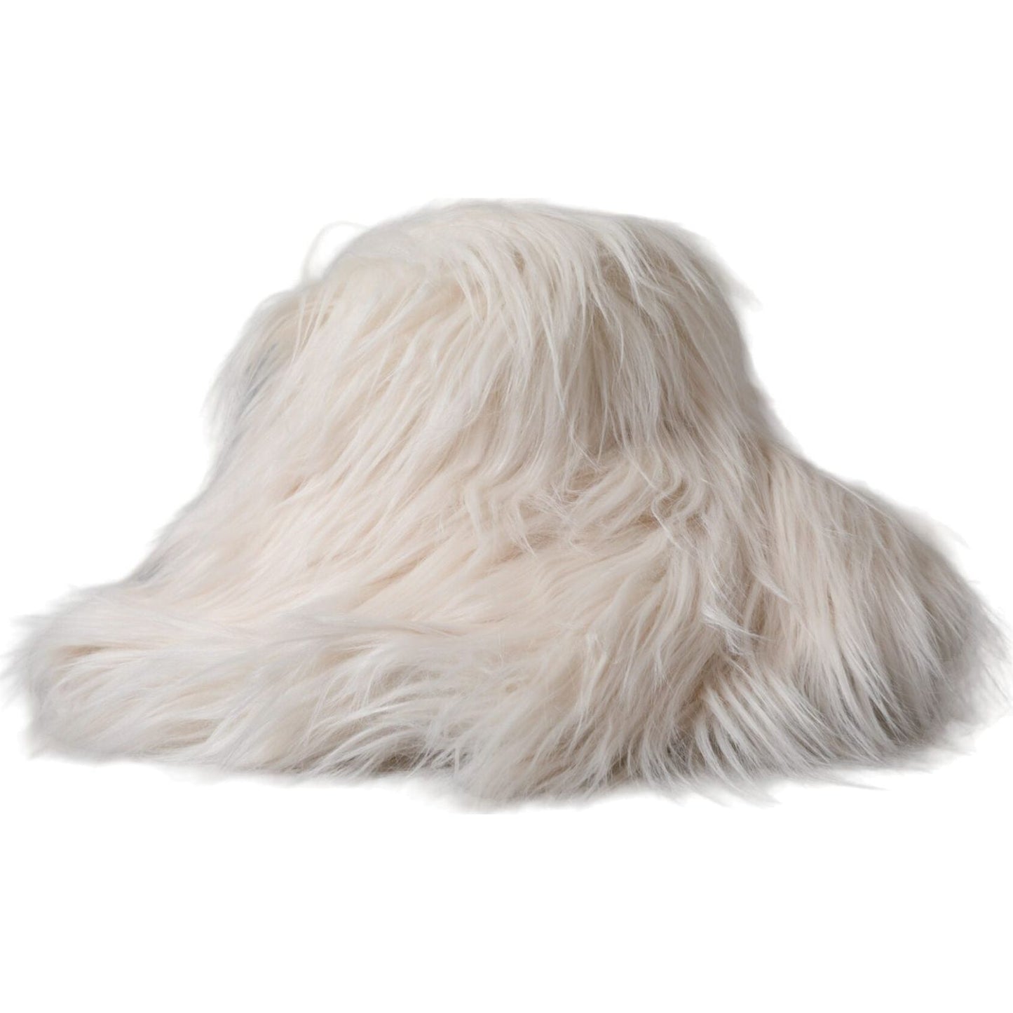 Dolce & Gabbana Off White Acrylic Fur Womens Bucket Hat