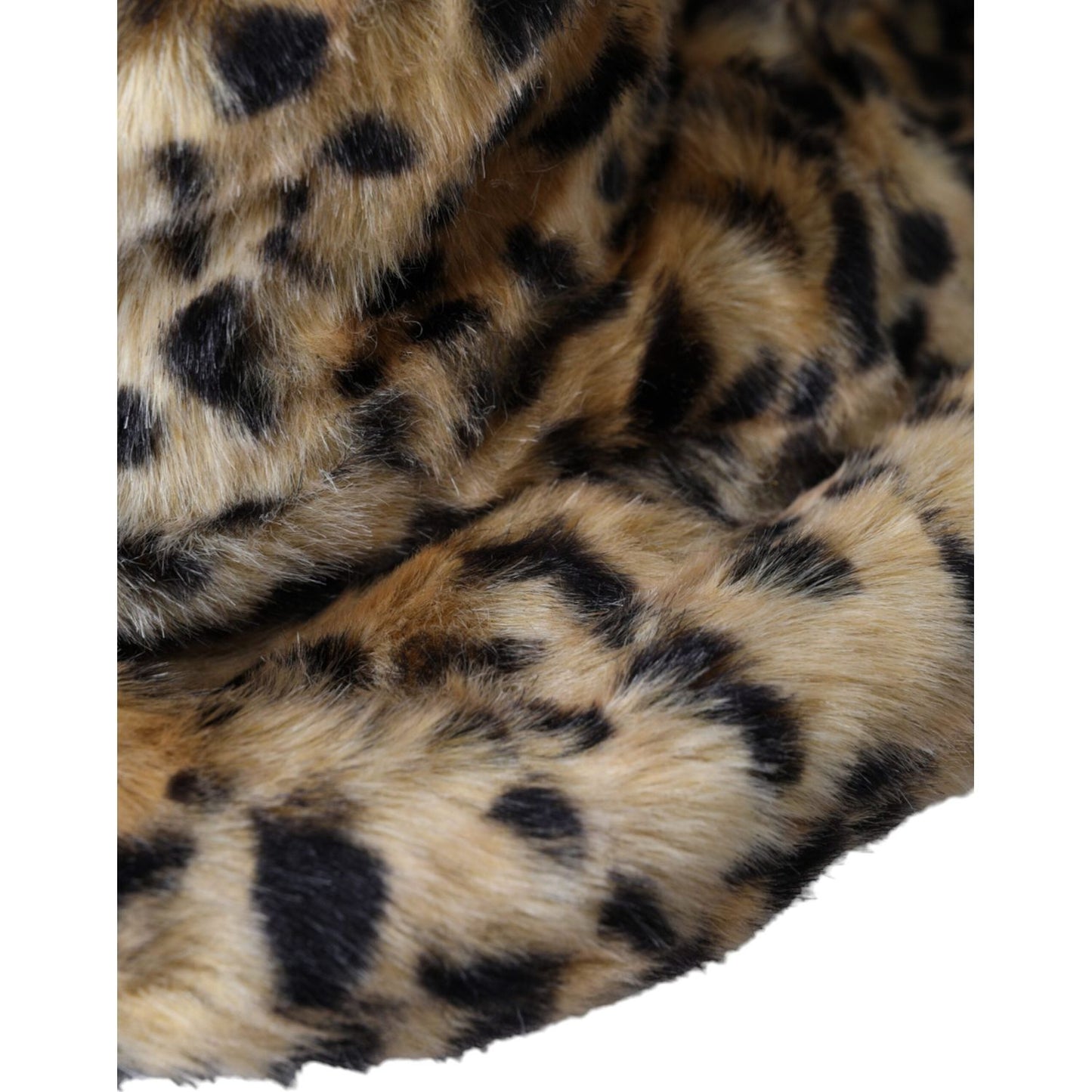 Dolce & Gabbana Brown Leopard Fur Women Bucket Hat