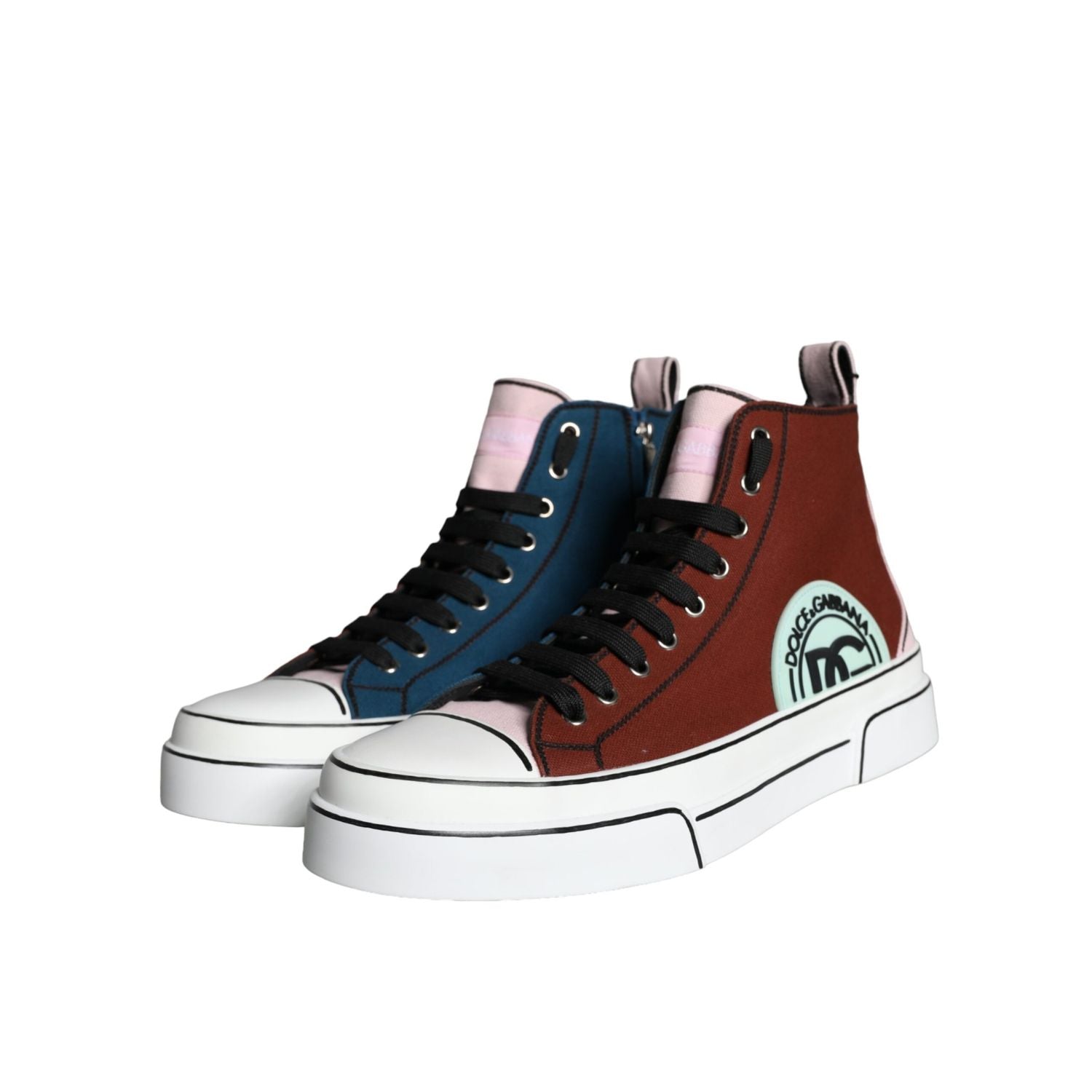 Dolce & Gabbana Multicolor Patchwork High Top Sneaker Shoes