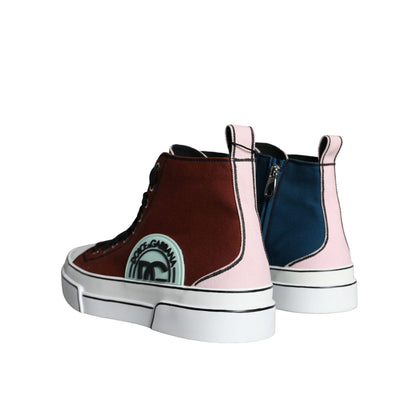 Dolce & Gabbana Multicolor Patchwork High Top Sneaker Shoes