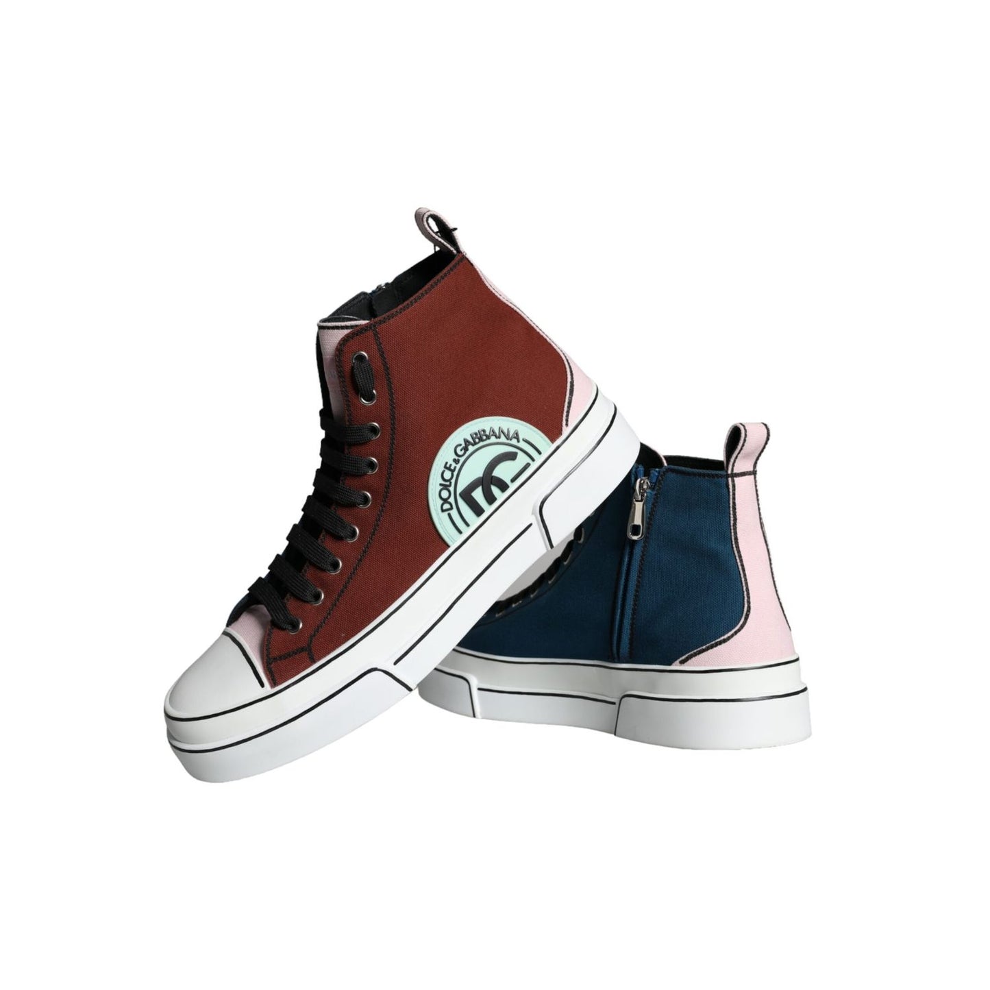 Dolce & Gabbana Multicolor Patchwork High Top Sneaker Shoes