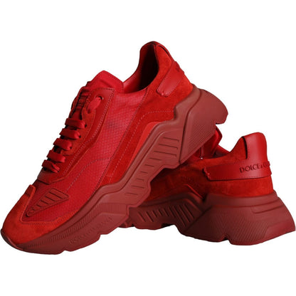 Dolce & Gabbana Red Leather Daymaster Low Top Sneakers Shoes