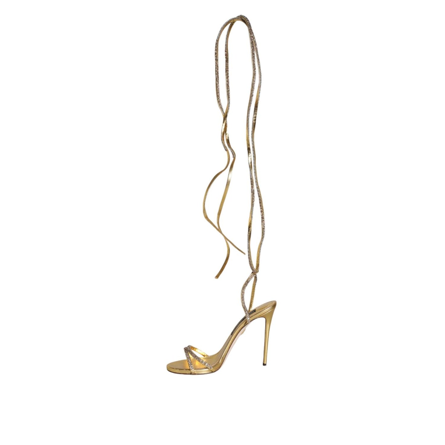 Dolce & Gabbana Gold Crystals Keira Heels Sandals Shoes