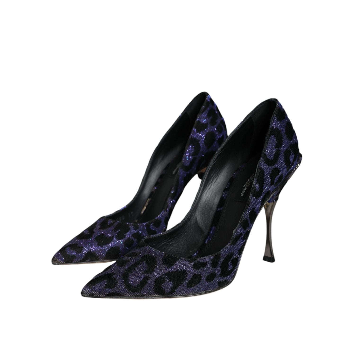 Dolce & Gabbana Violet Leopard Lurex High Heels Pumps Shoes
