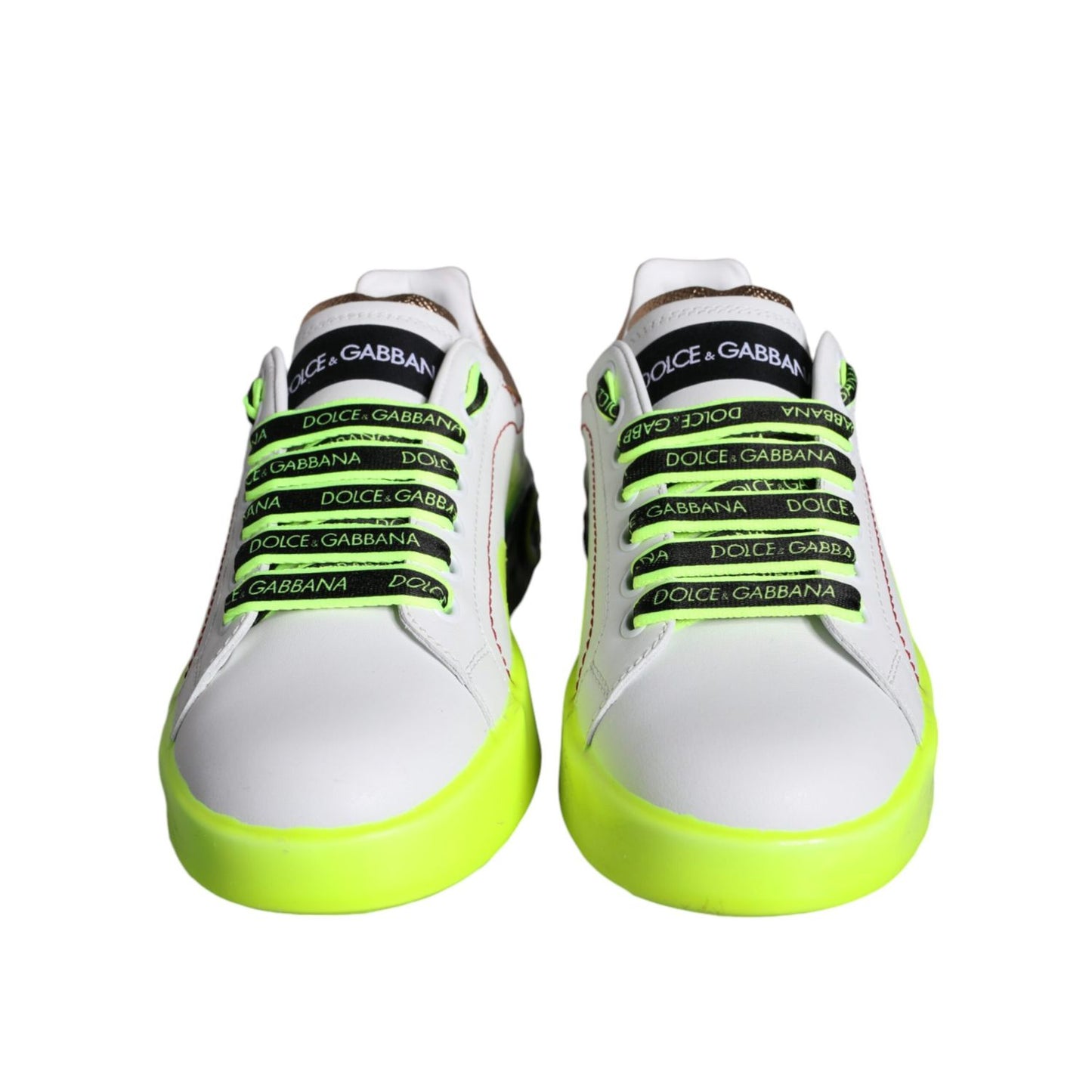 Dolce & Gabbana White Leather Portofino Low Top Sneakers Shoes