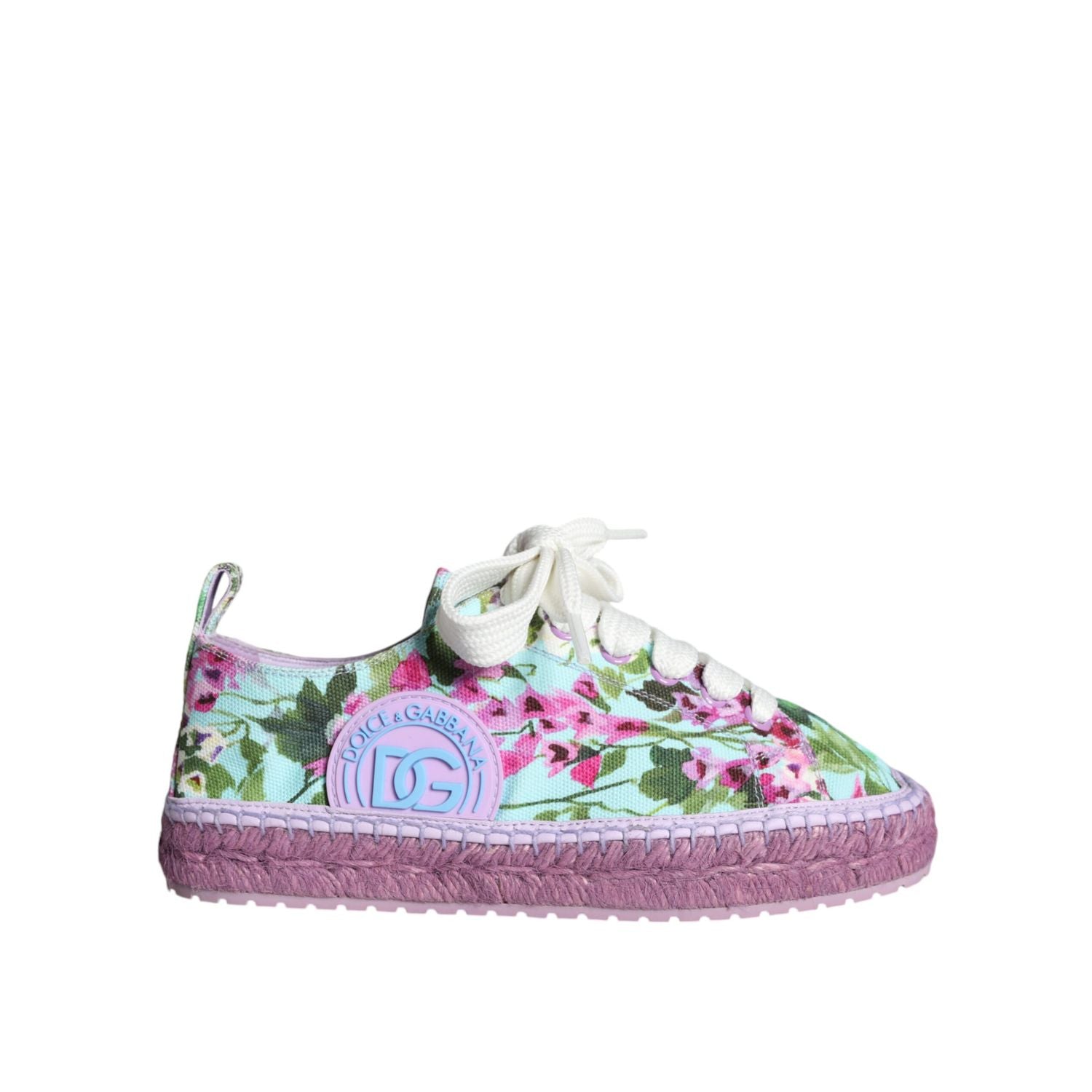 Dolce & Gabbana Multicolor Canvas Floral Espadrilles Sneakers Shoes