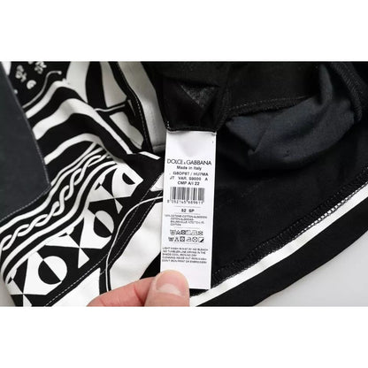 Dolce & Gabbana Black Graphic Printed Cotton Short Sleeves T-shirt
