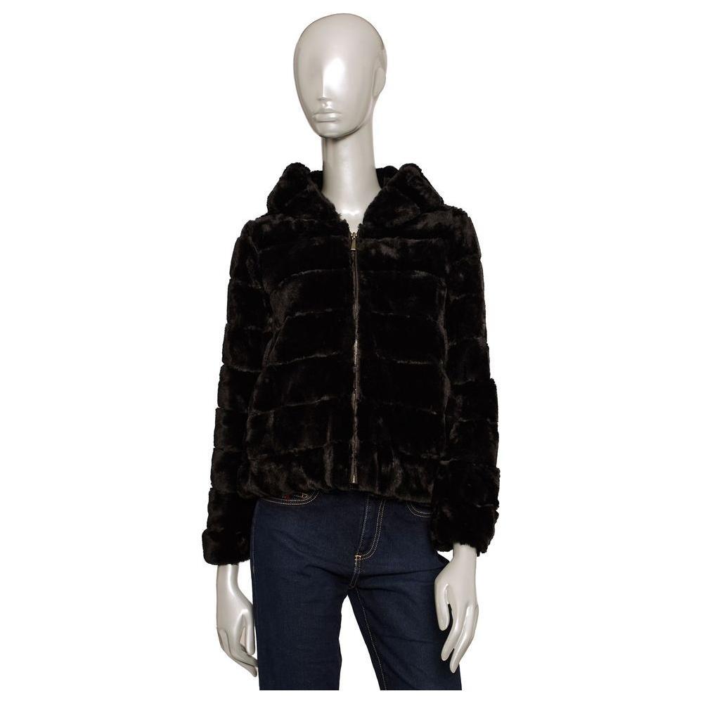 Baldinini Trend Black Polyester Jackets & Coat Baldinini Trend