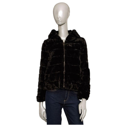 Baldinini Trend Black Polyester Jackets & Coat Baldinini Trend