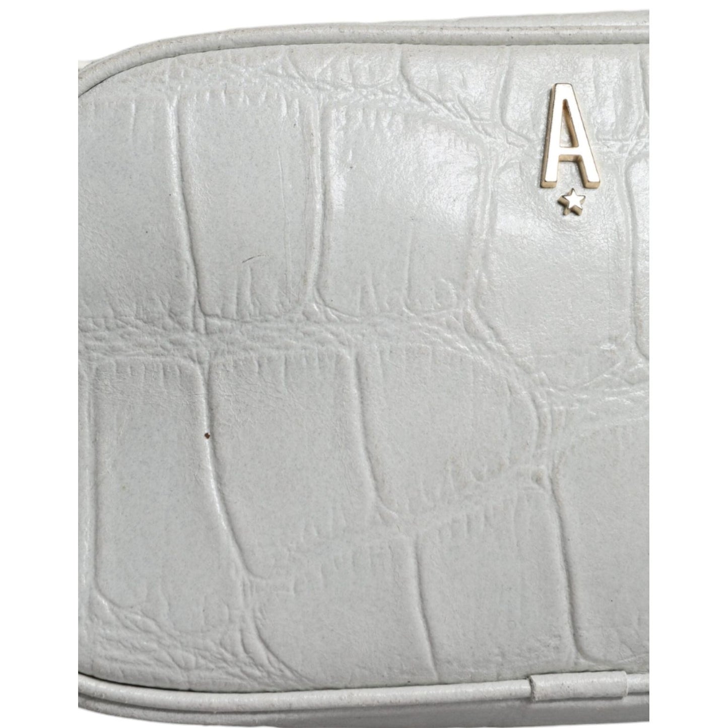 Aniye By White Croc Print Leather Crossbody Sling Bag Aniye By
