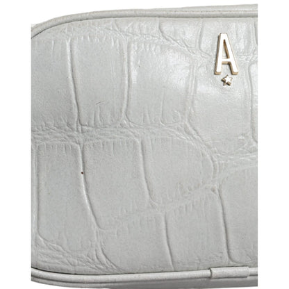 Aniye By White Croc Print Leather Crossbody Sling Bag Aniye By