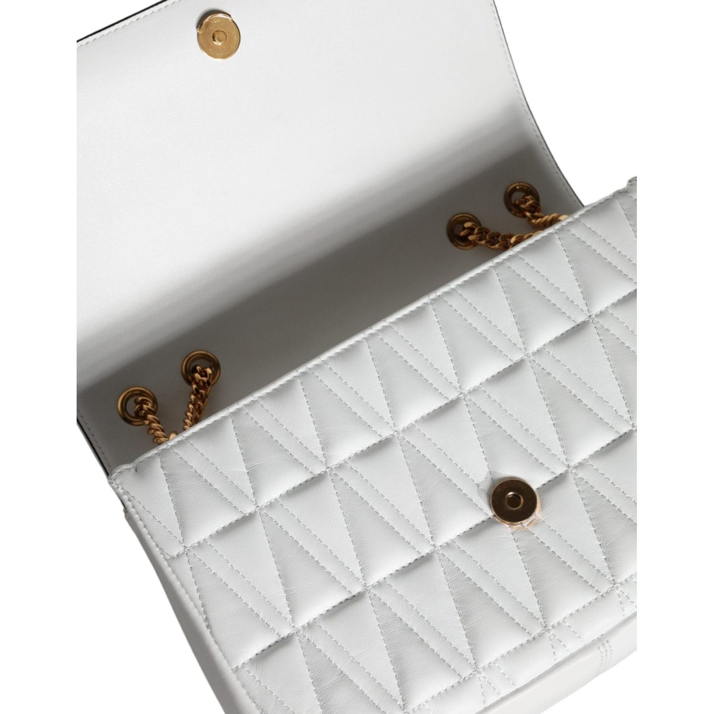 Versace White Mini Nappa Leather Crossbody Shoulder Bag