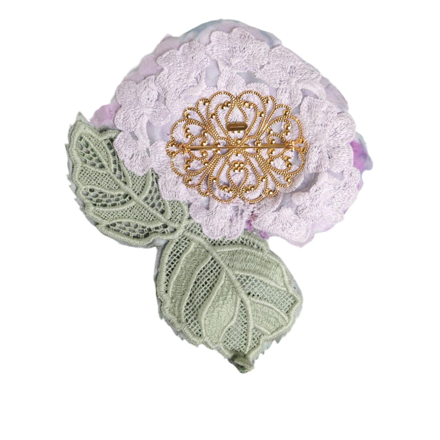 Dolce & Gabbana Multicolor Hydrangea Gold Brass Pin Brooch Brooch