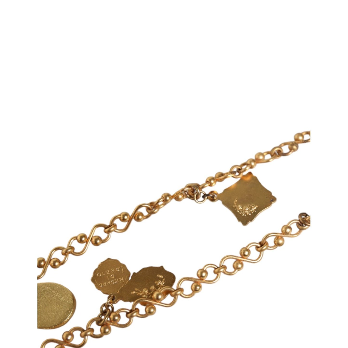 Dolce & Gabbana Gold Tone Brass Chain Religious Cross Pendant Necklace Necklace