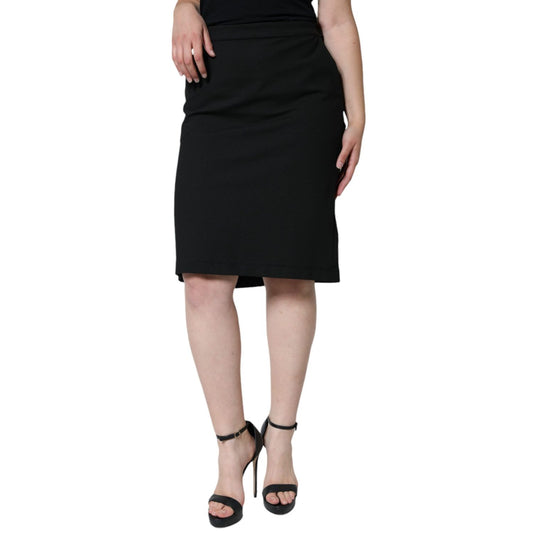GF Ferre Black Straight Pencil Cut Knee Length Skirt GF Ferre