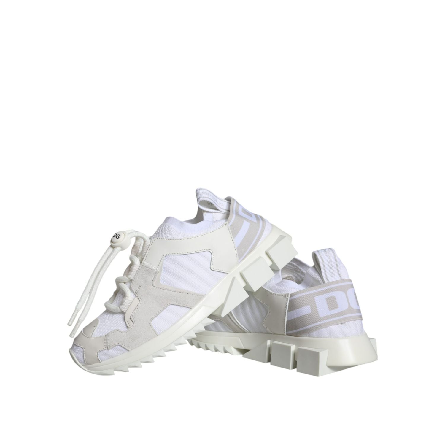 Dolce & Gabbana White Mesh Sorrento Trekking Sneakers Shoes