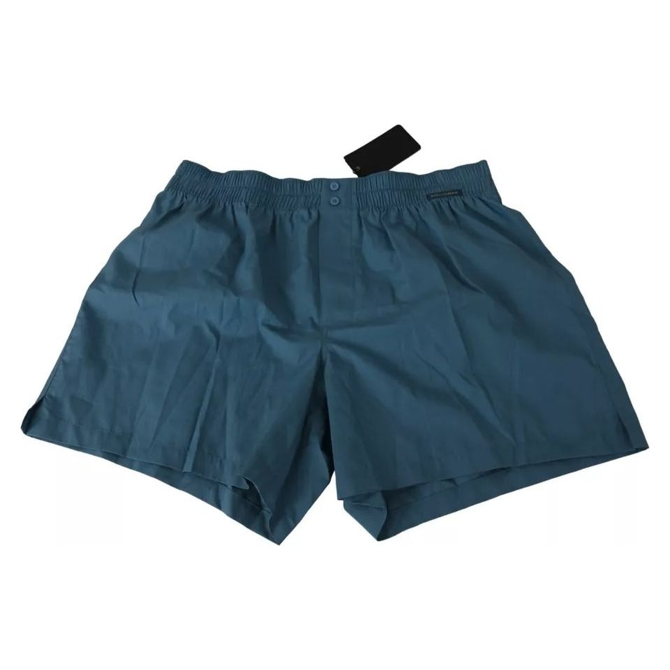 Dolce & Gabbana Blue Cotton Regular Boxer Shorts Underwear