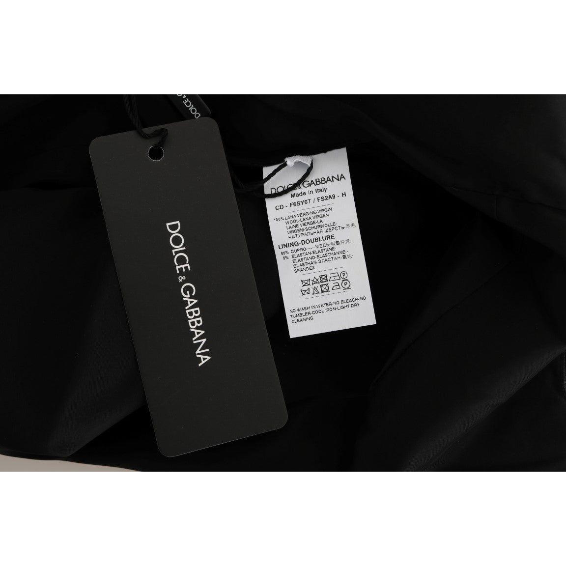 Dolce & Gabbana Gray Polka Dotted Sheath Wool Dress Dolce & Gabbana