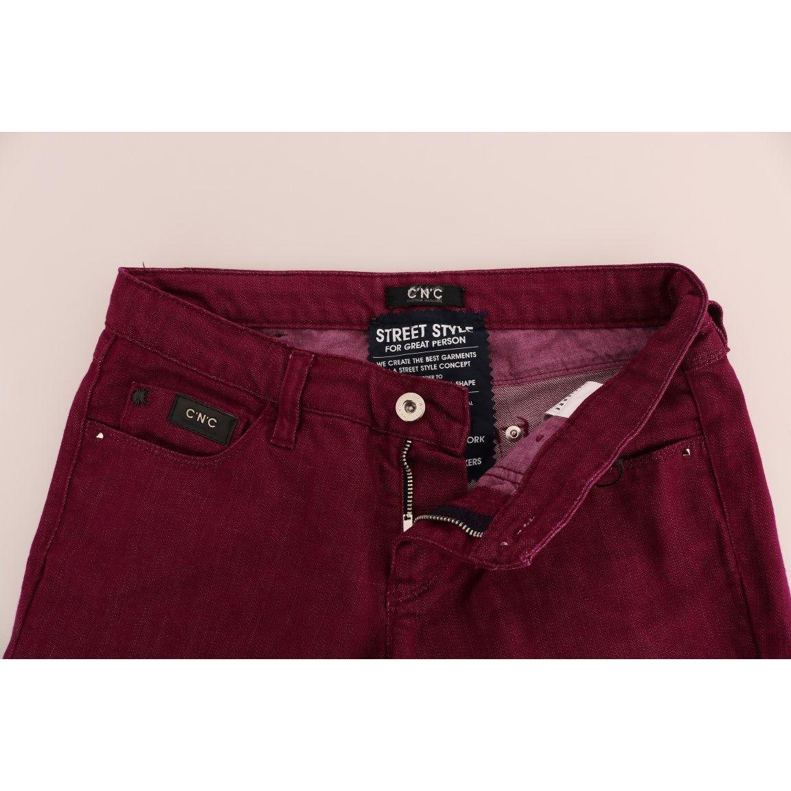 Costume National Red Wash Cotton Stretch Denim Jeans