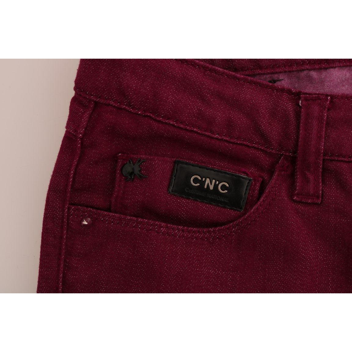 Costume National Red Wash Cotton Stretch Denim Jeans