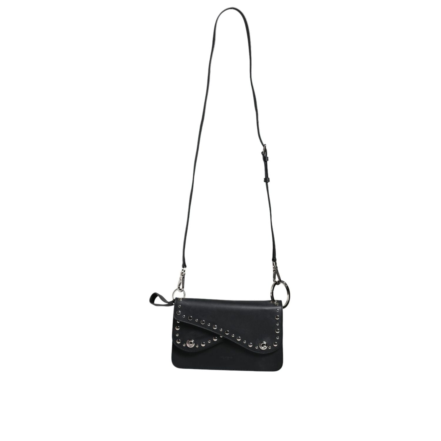 Dolce & Gabbana Black Small Leather Studded Shoulder Crossbody Bag