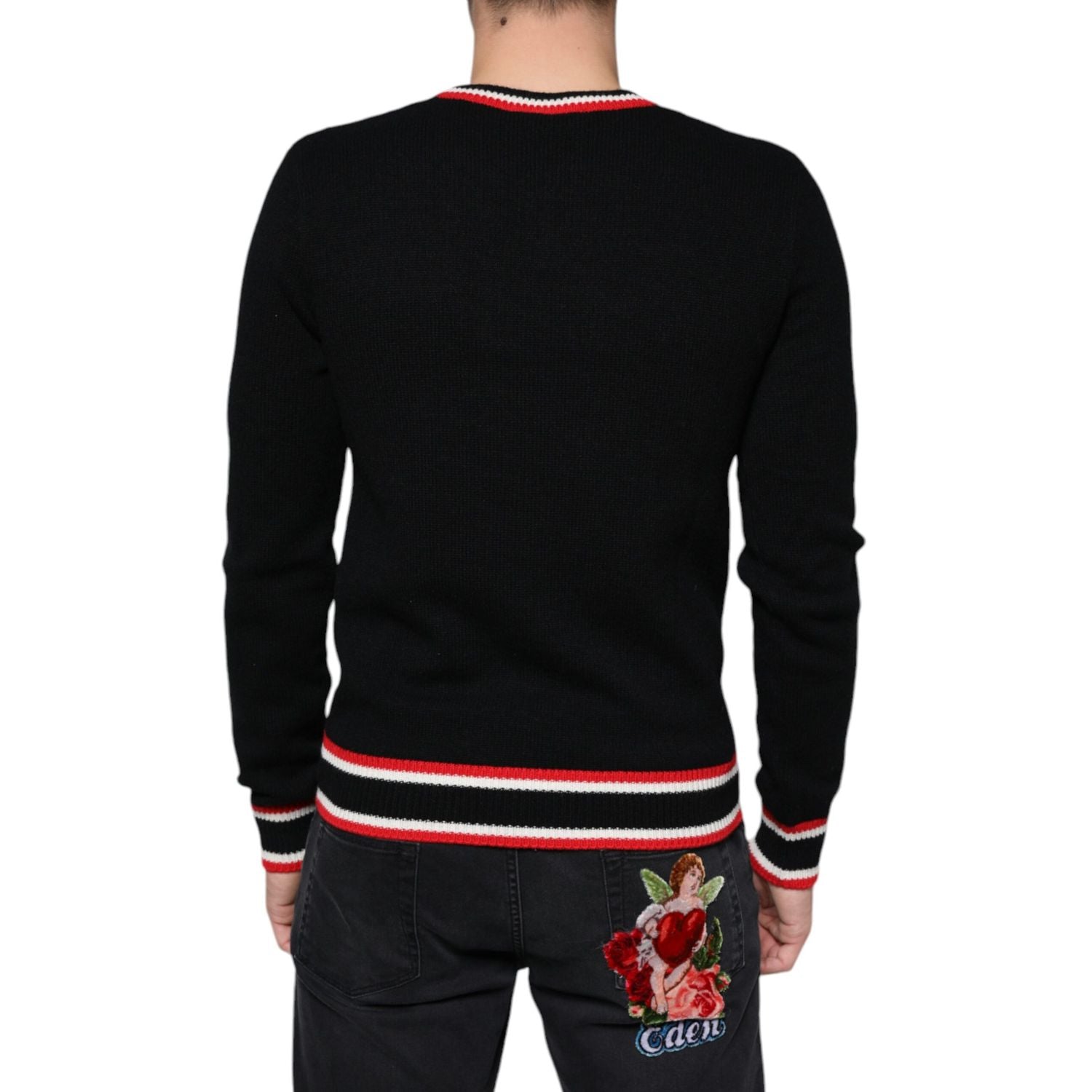Dolce & Gabbana Black Cashmere Pig of the Year Pullover Sweater
