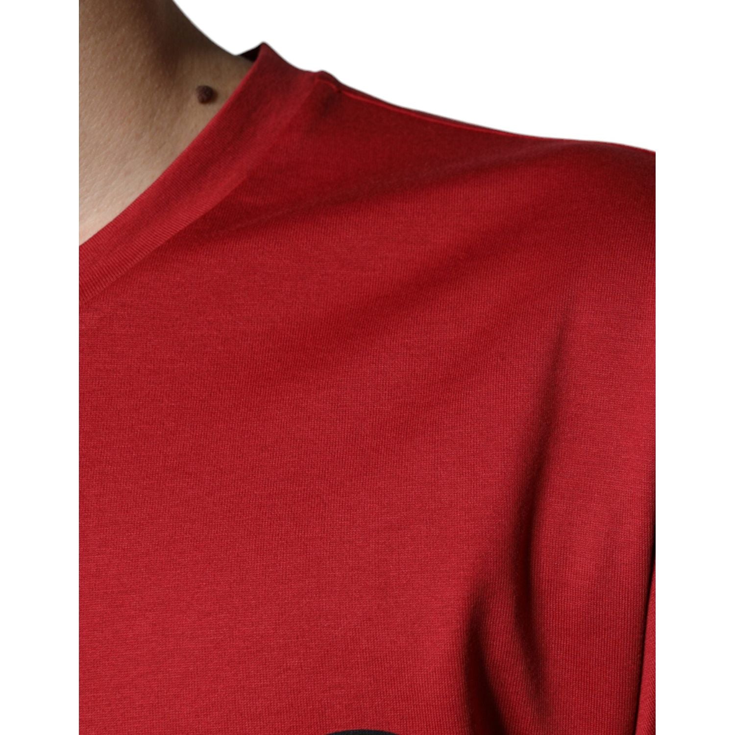 Dolce & Gabbana Red Cotton DG Logo Print Crew Neck T-shirt