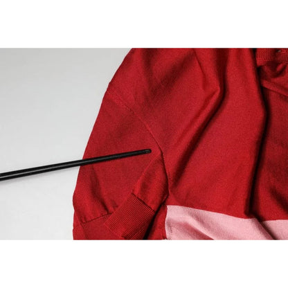 Dolce & Gabbana Pink Short Sleeves Pullover Ascot Collar Top