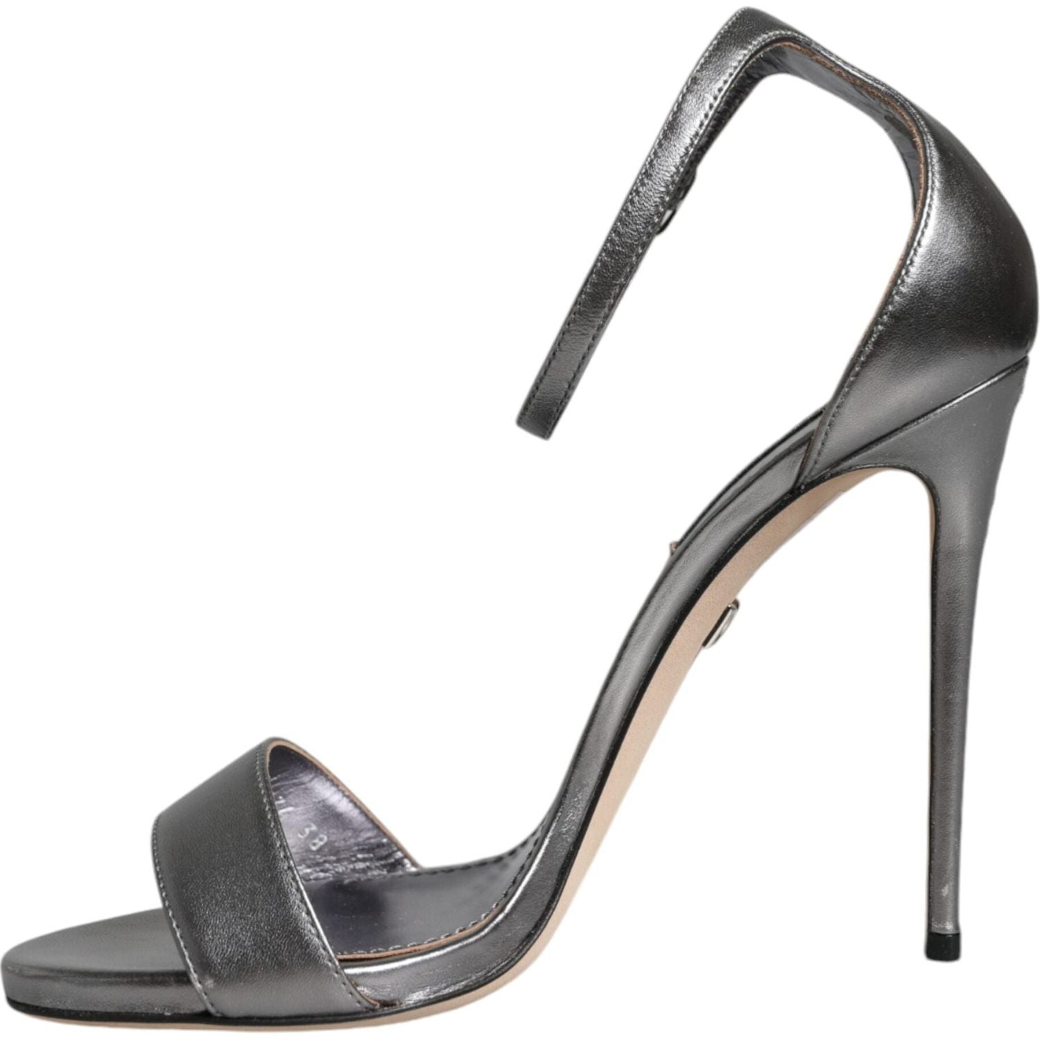 Dolce & Gabbana Silver KEIRA Heels Ankle Strap Sandals Shoes