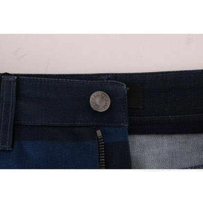 Dolce & Gabbana Blue Short striped Mini Denim Skirt Dolce & Gabbana