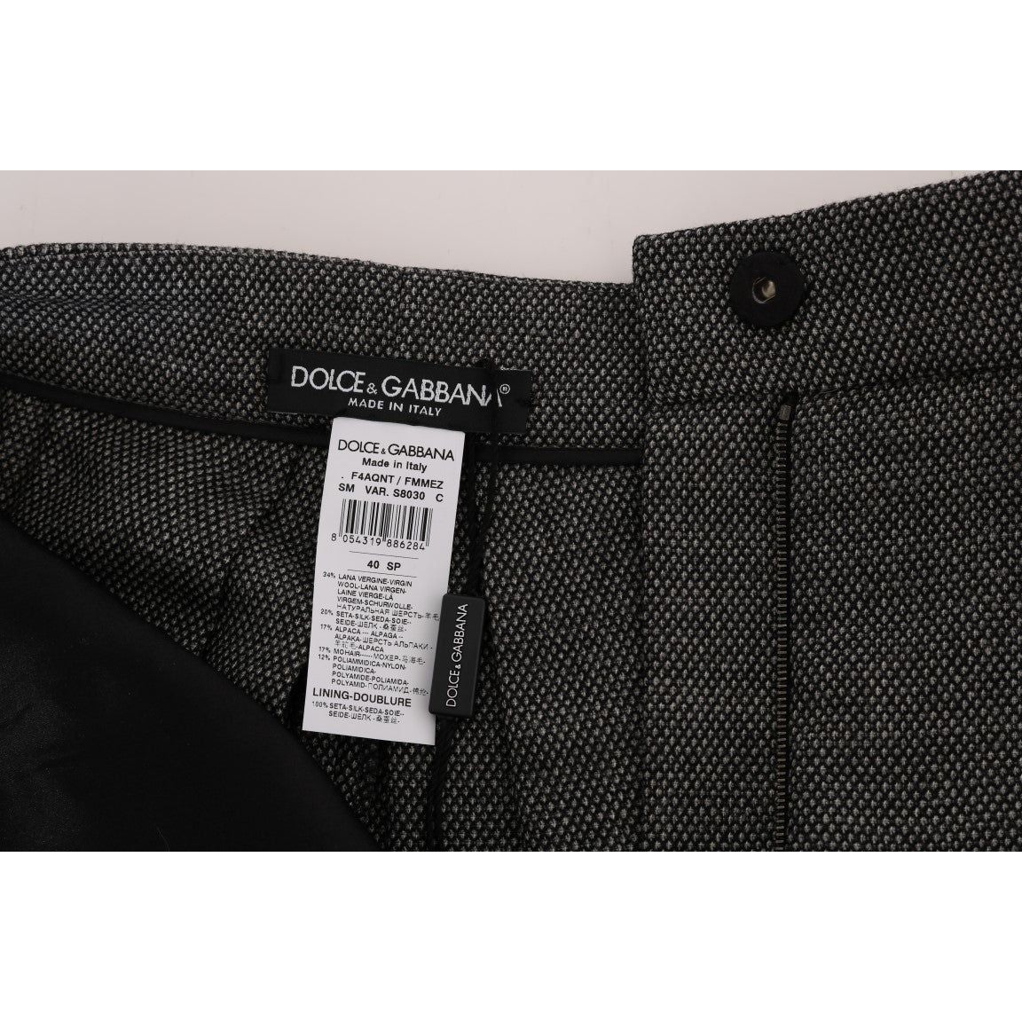 Dolce & Gabbana Gray Wool High Waist Mini Shorts Dolce & Gabbana