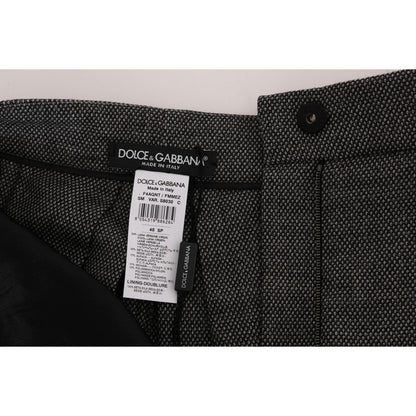 Dolce & Gabbana Gray Wool High Waist Mini Shorts Dolce & Gabbana